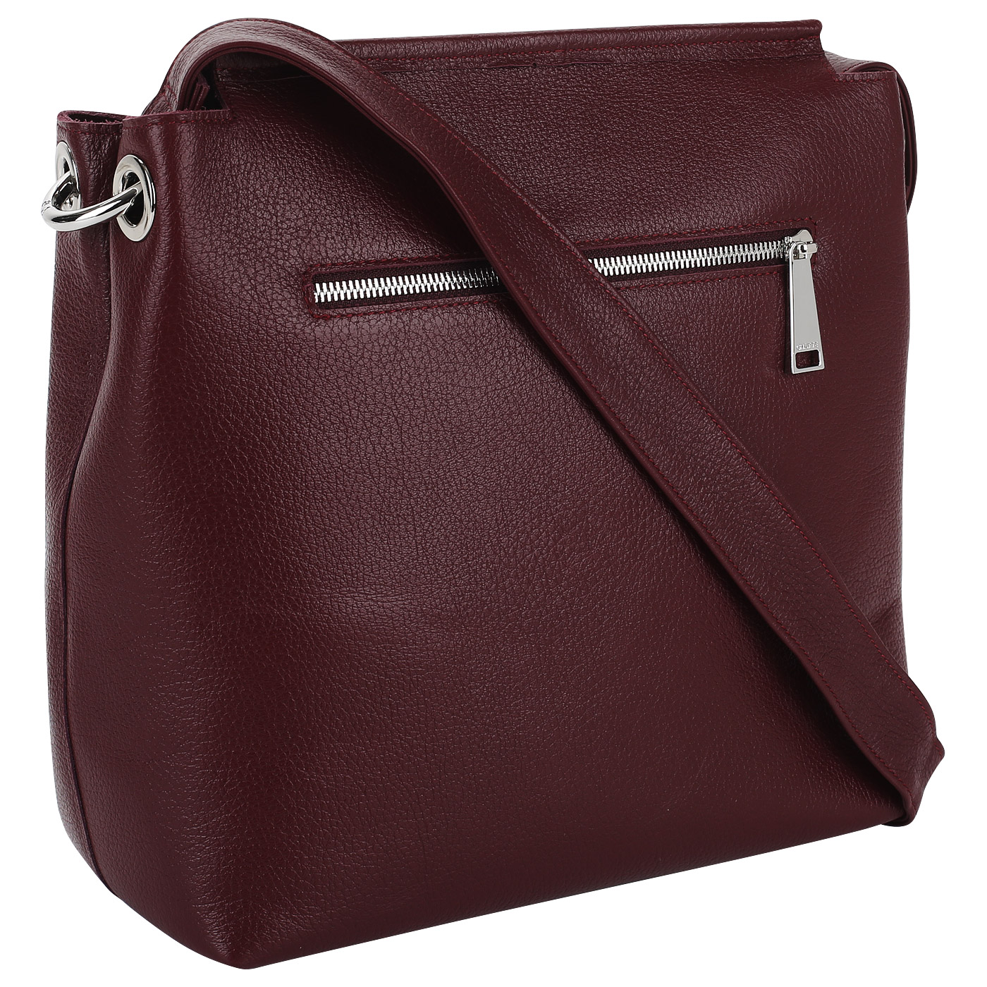 Бордовая сумка из кожи Chatte Lion