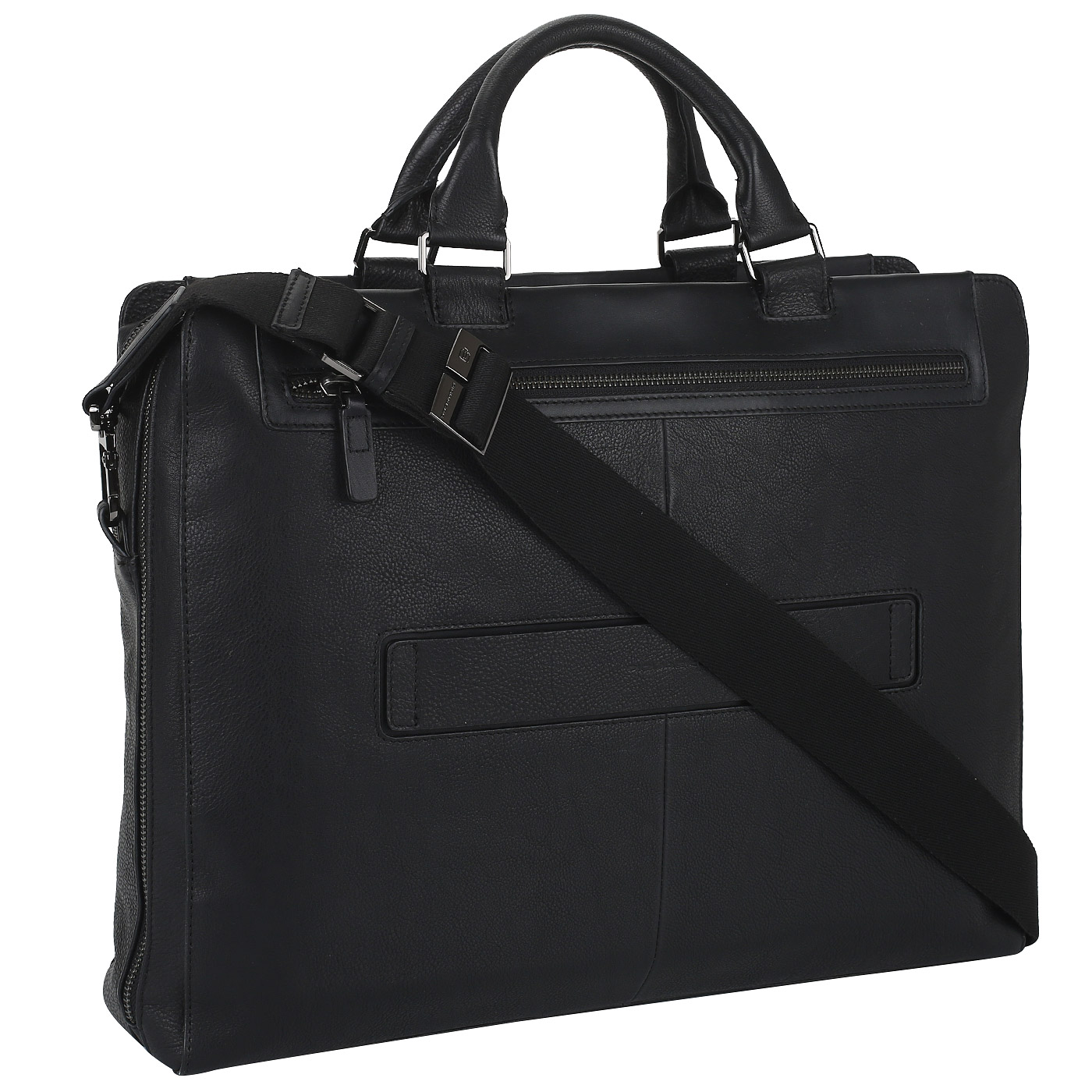 Деловая сумка из черной кожи Piquadro Vostok