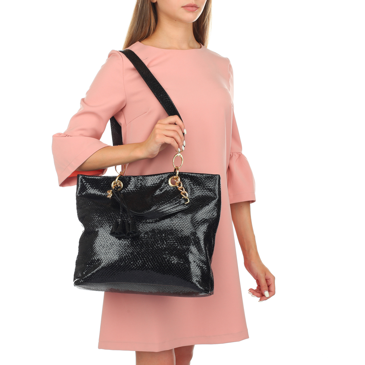 Лаковая сумка на молнии Chatte 