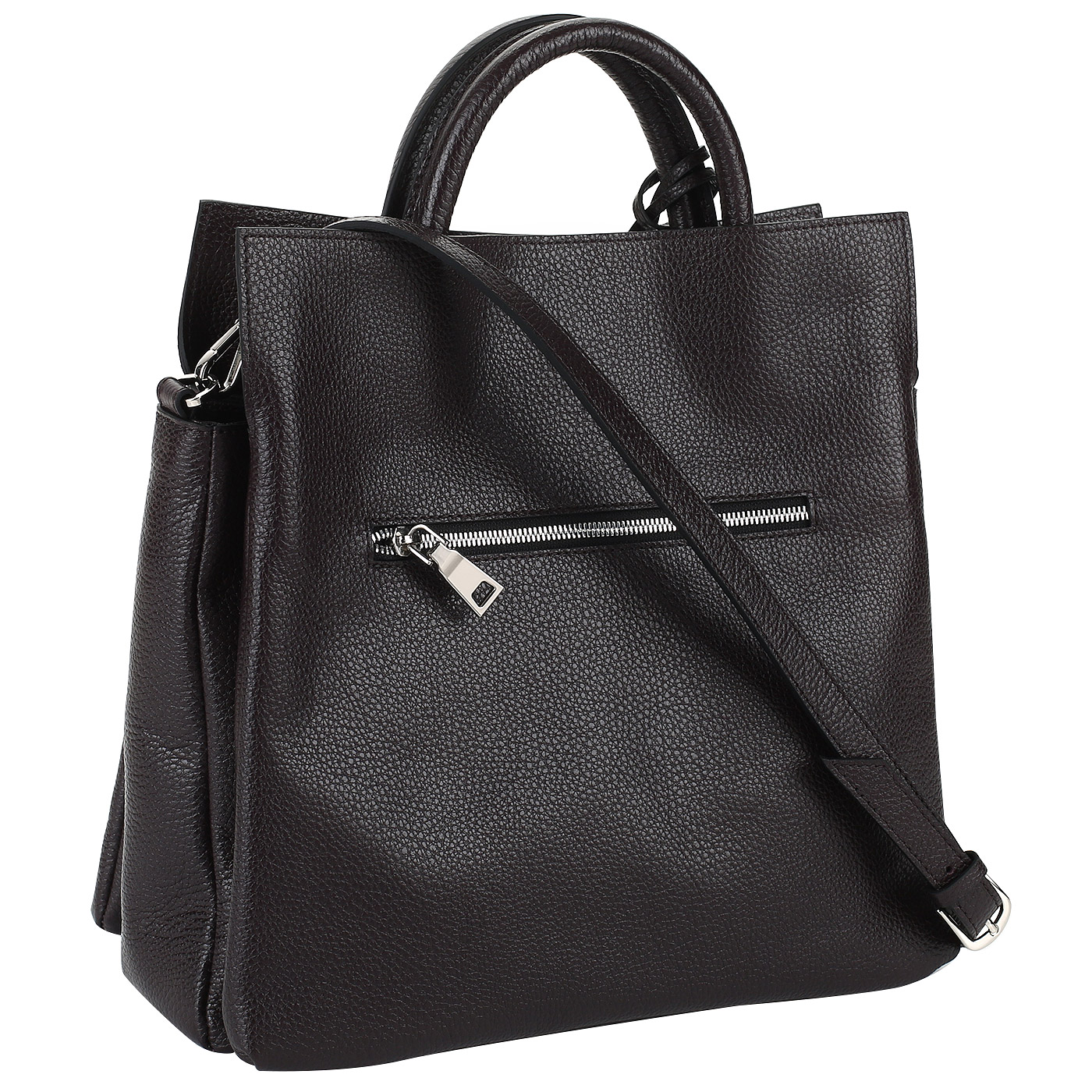 Бордовая кожаная сумка Chatte 