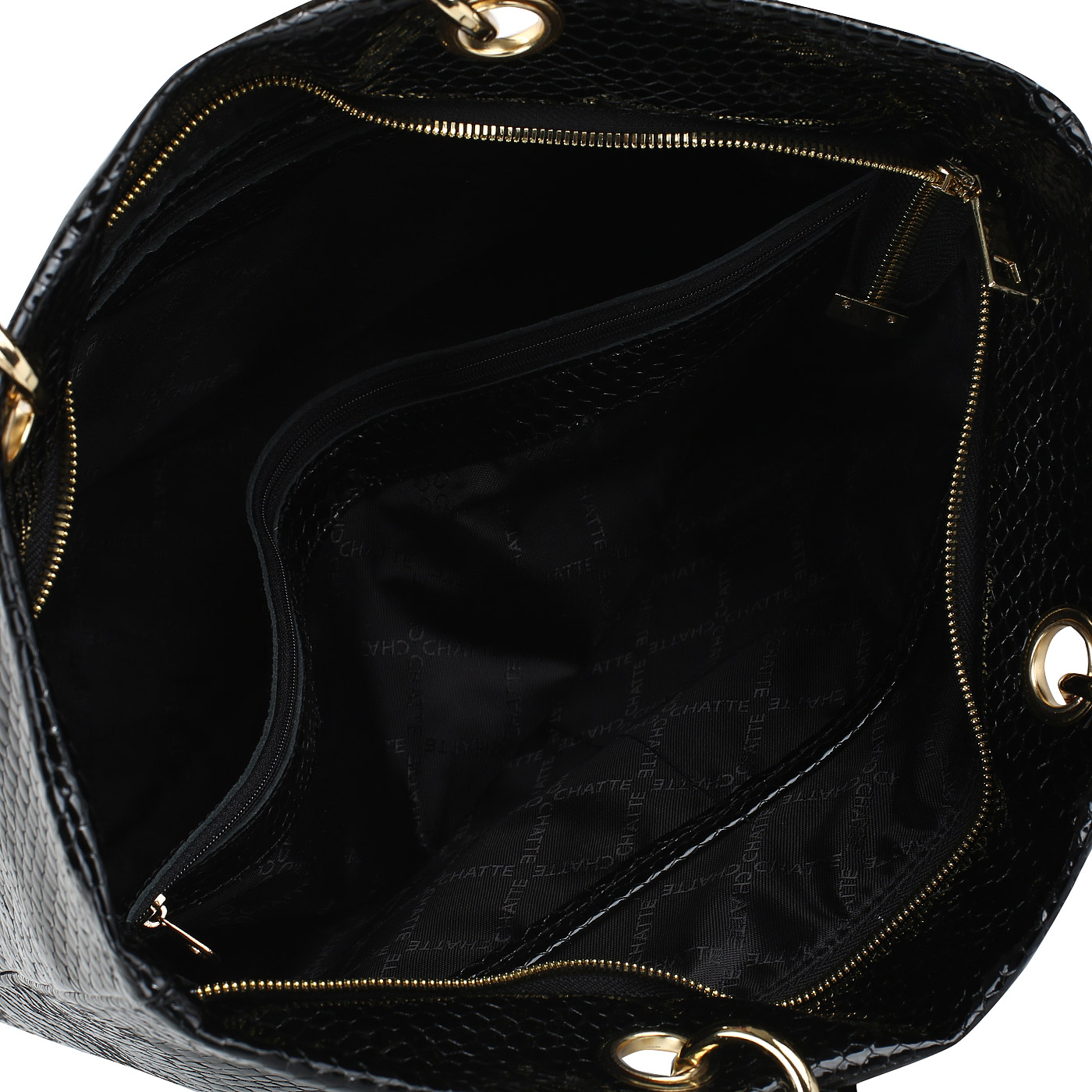 Лаковая сумка на молнии Chatte 