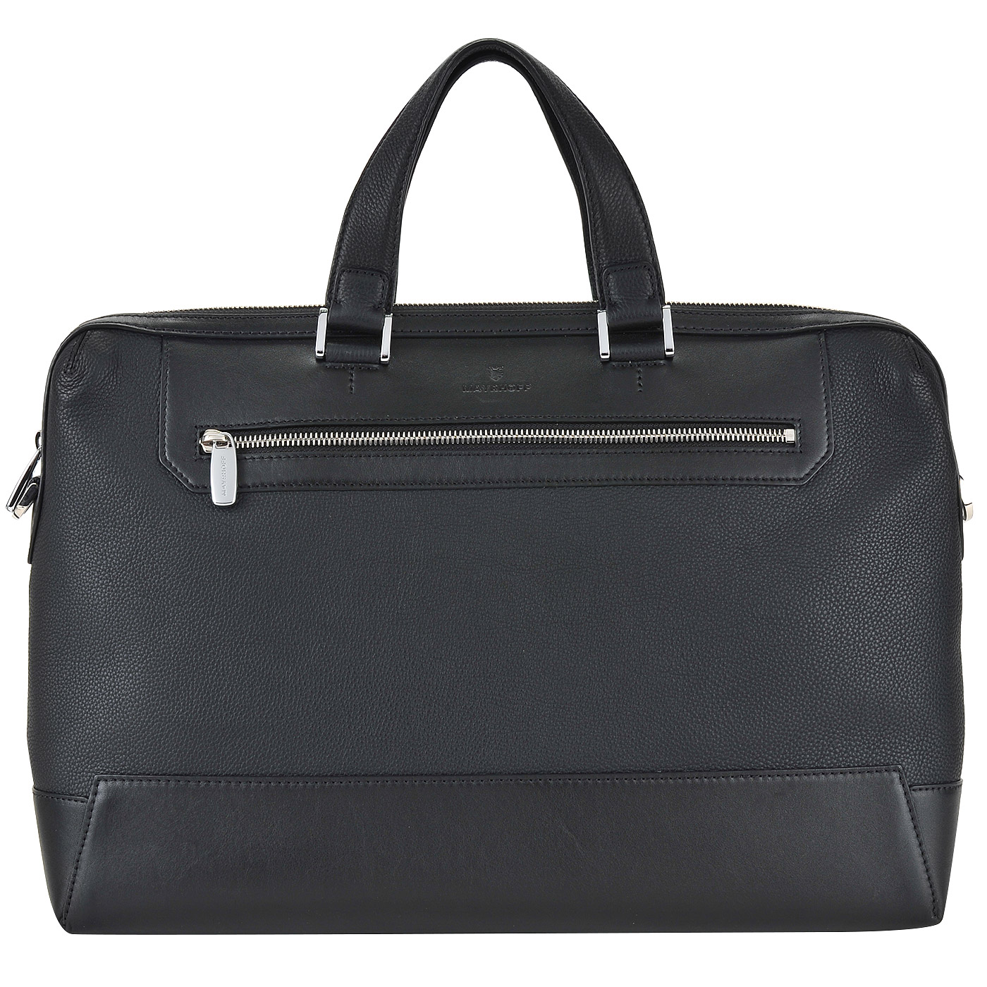 Mayrhoff Мужская деловая сумка из комбинированной черной кожи