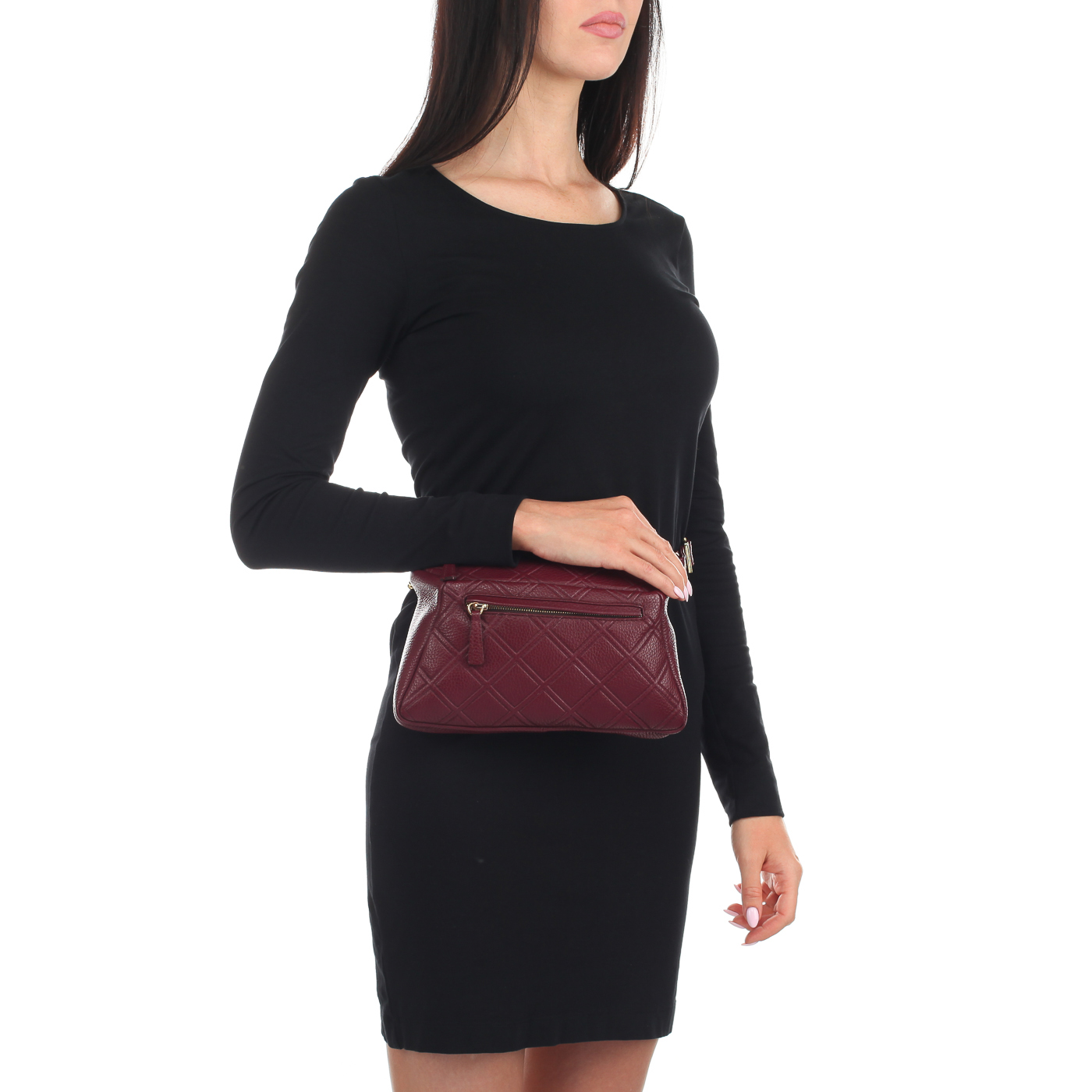 Стеганая поясная сумка из кожи Bruno Rossi 