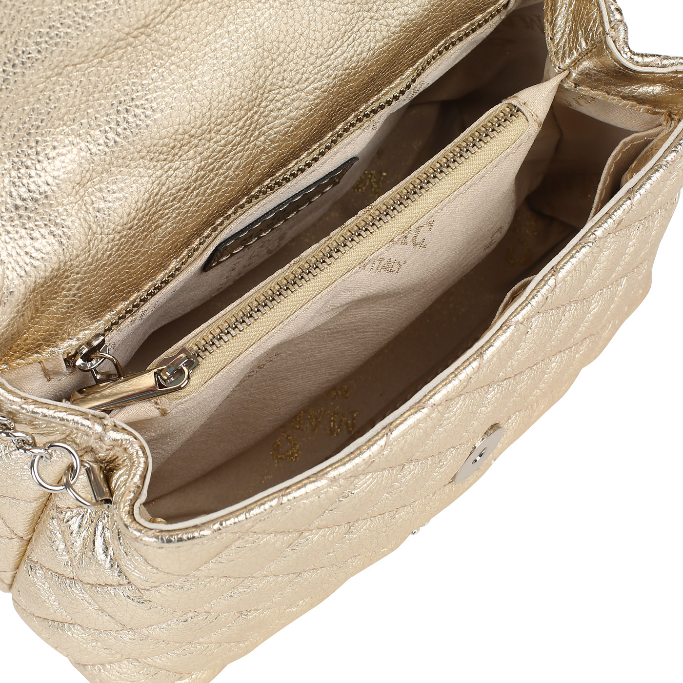 Маленькая сумочка из металлизированной кожи Marina Creazioni 