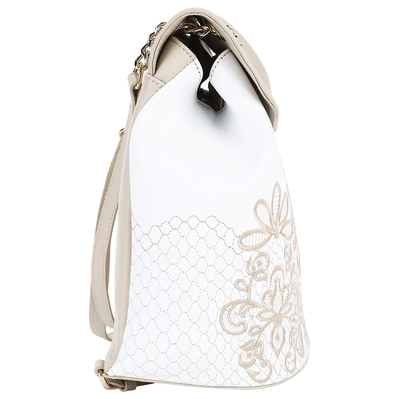 Женский кожаный рюкзак с вышивкой Marina Creazioni 