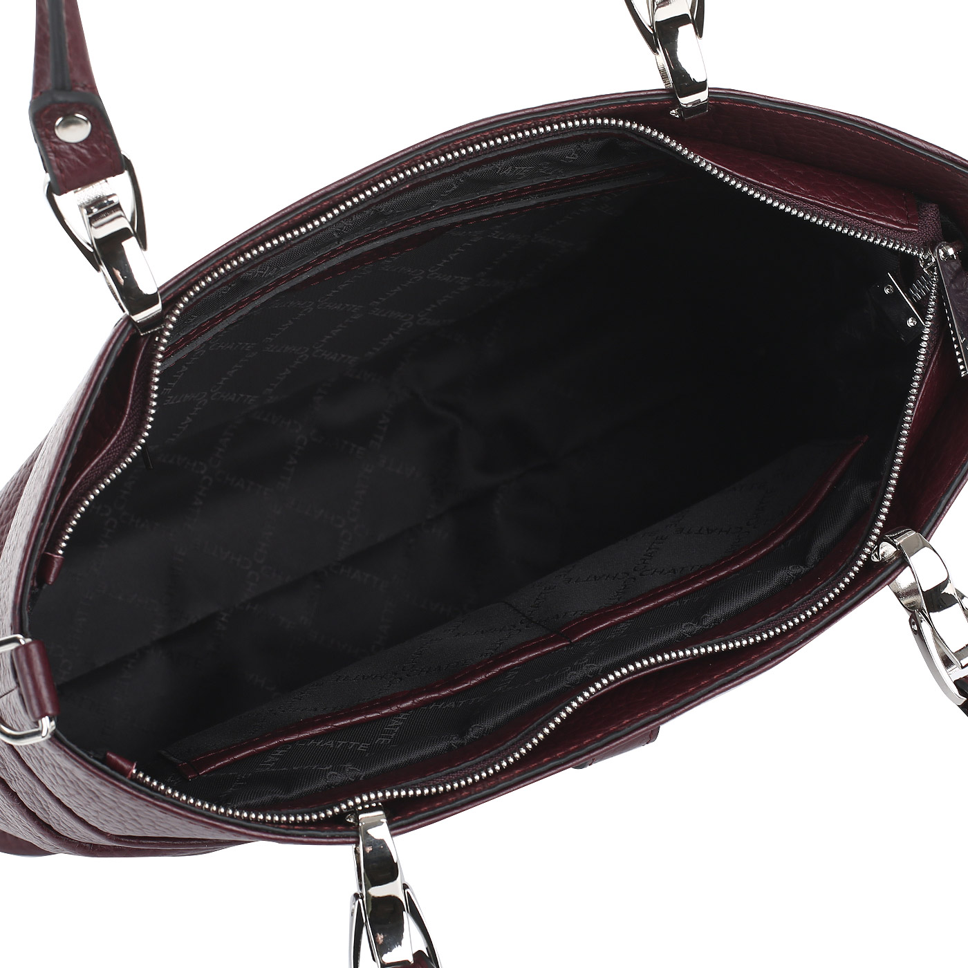 Бордовая кожаная сумка Chatte 