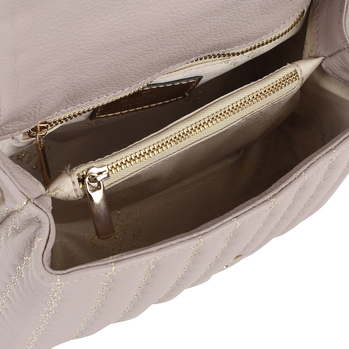 Стеганая кожаная сумочка Marina Creazioni 