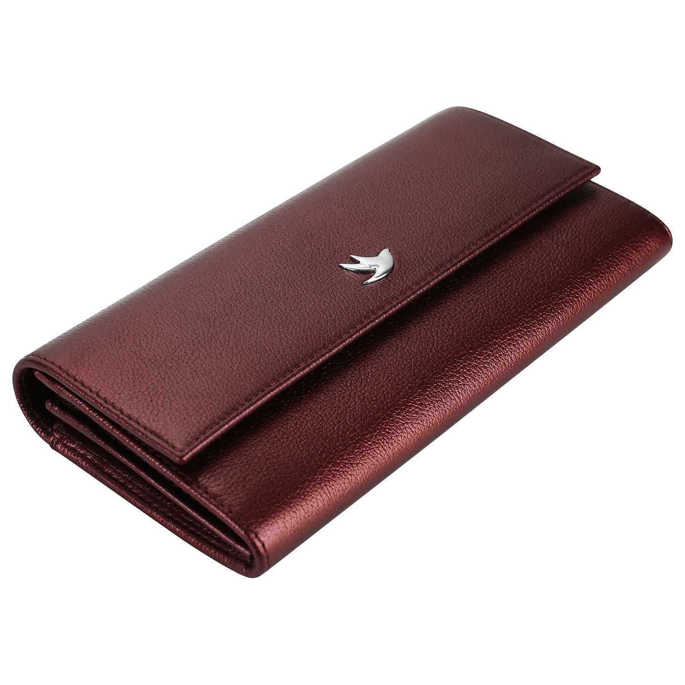 Кожаное бордовое портмоне Aurelli Stella