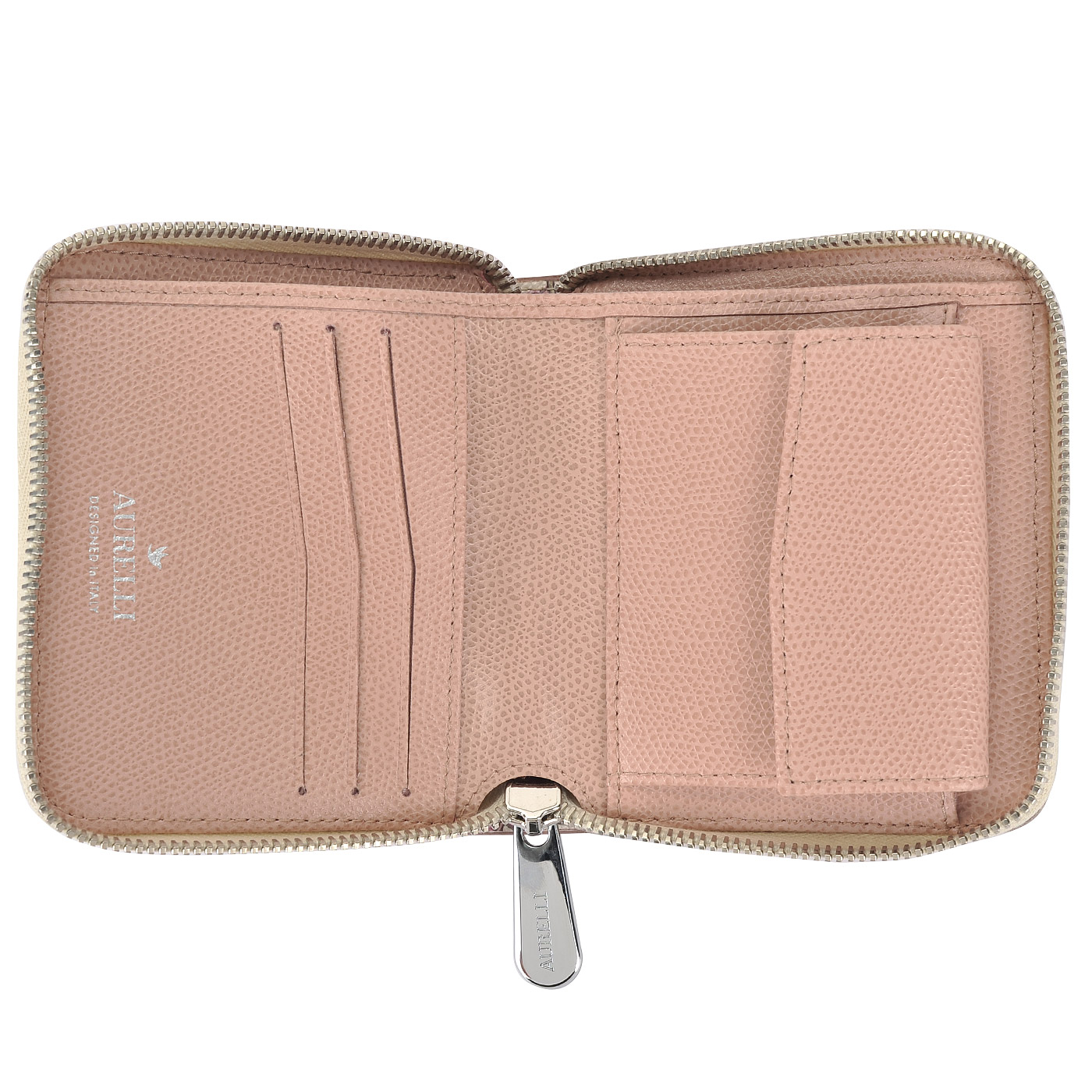 Компактное кожаное портмоне с принтом Aurelli Alma fiore