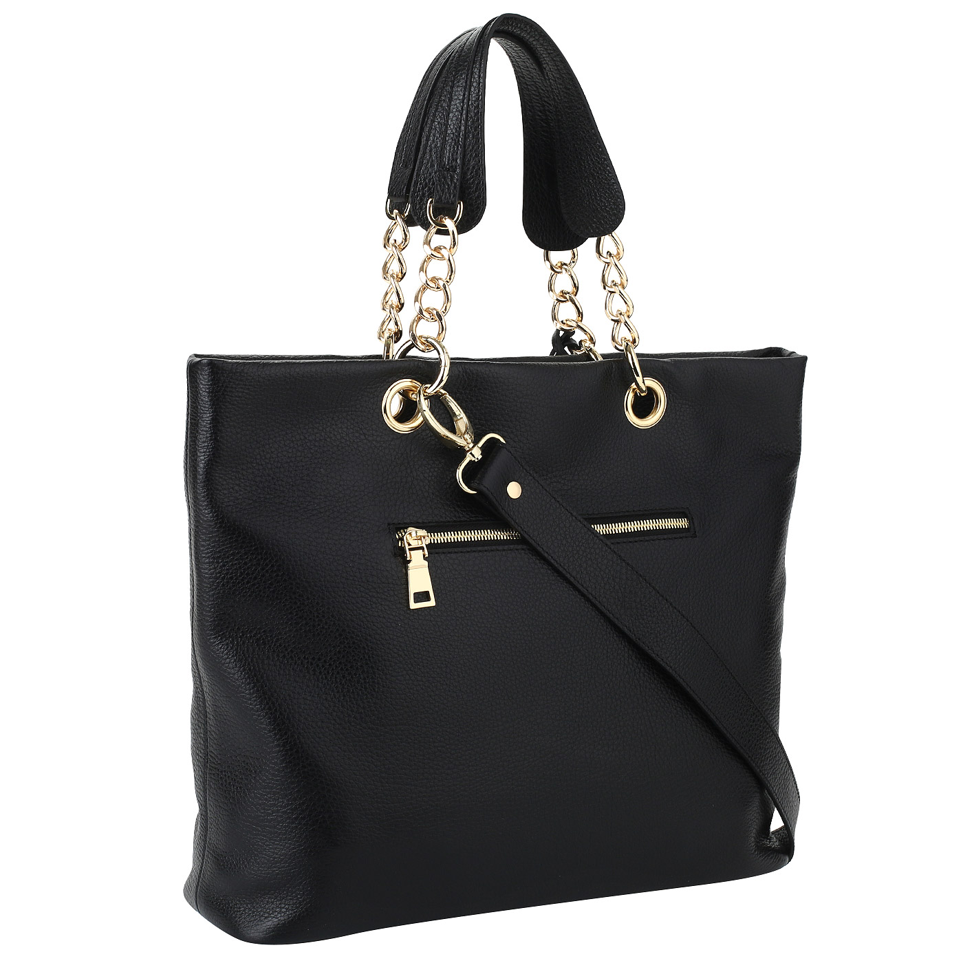 Черная кожаная сумка Chatte 