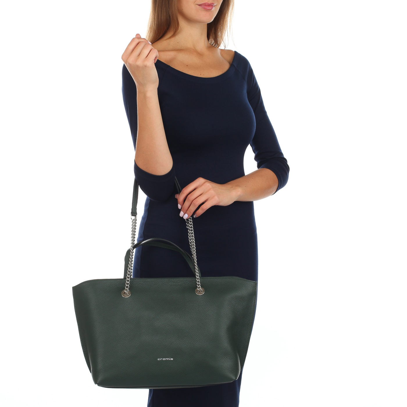 Вместительная кожаная сумка Cromia Corinna