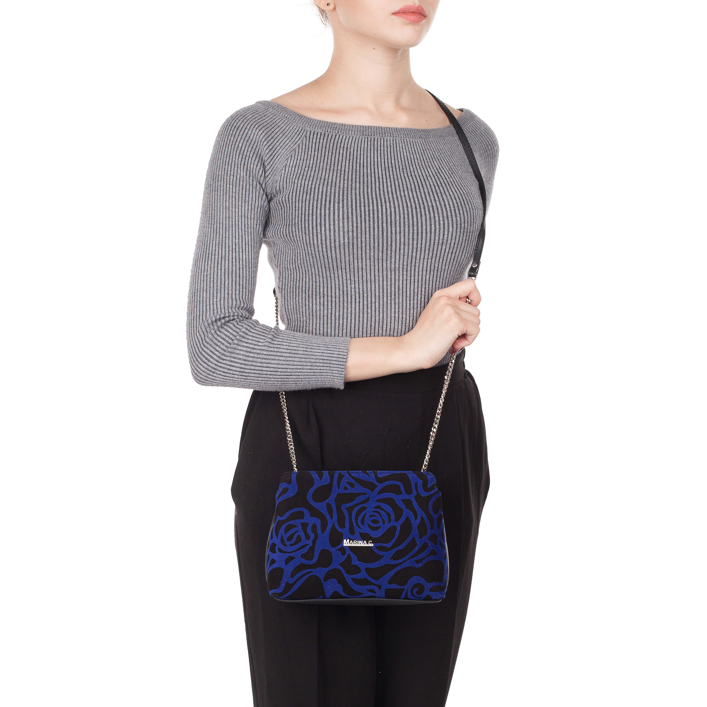 Маленькая кожаная сумка через плечо Marina Creazioni 