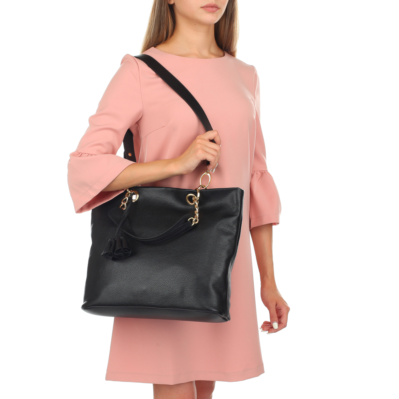 Черная кожаная сумка Chatte 