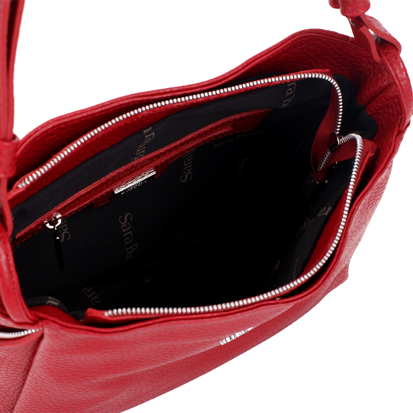 Красная кожаная сумка Sara Burglar Mia