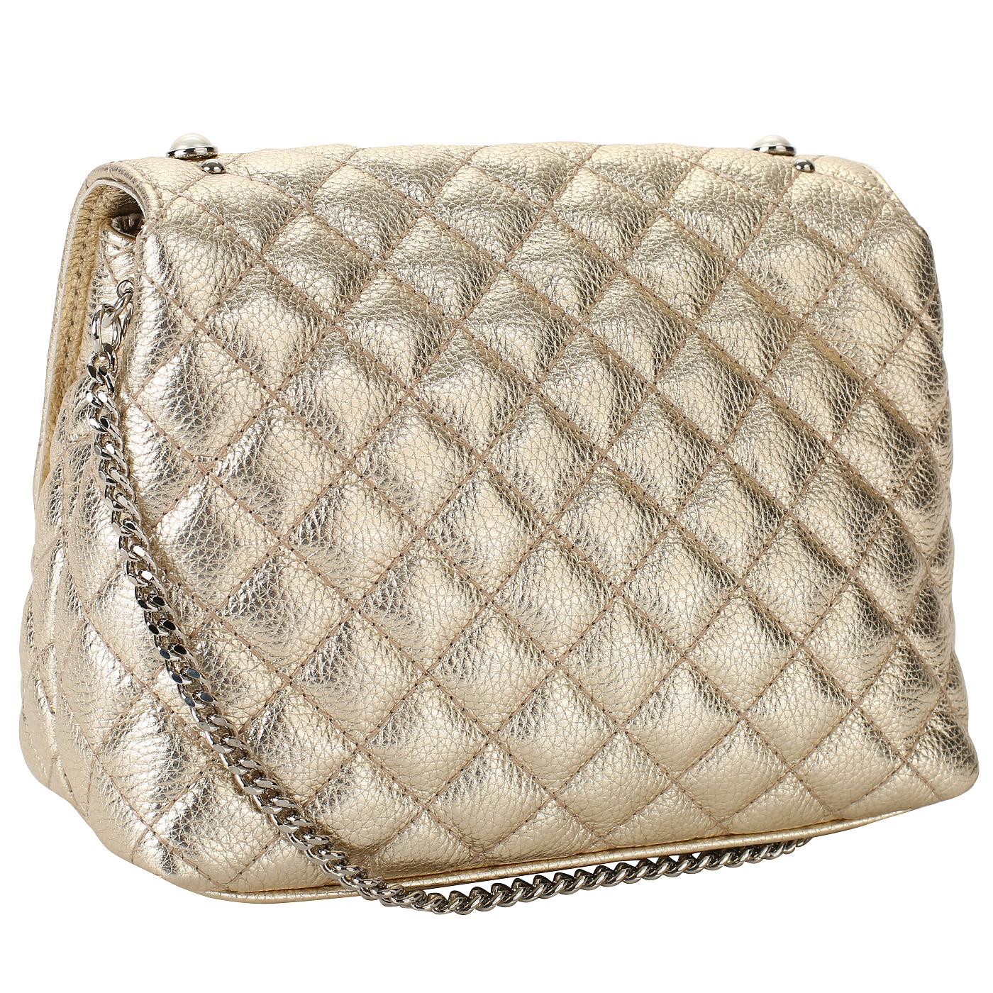 Маленькая сумочка из металлизированной кожи Marina Creazioni 