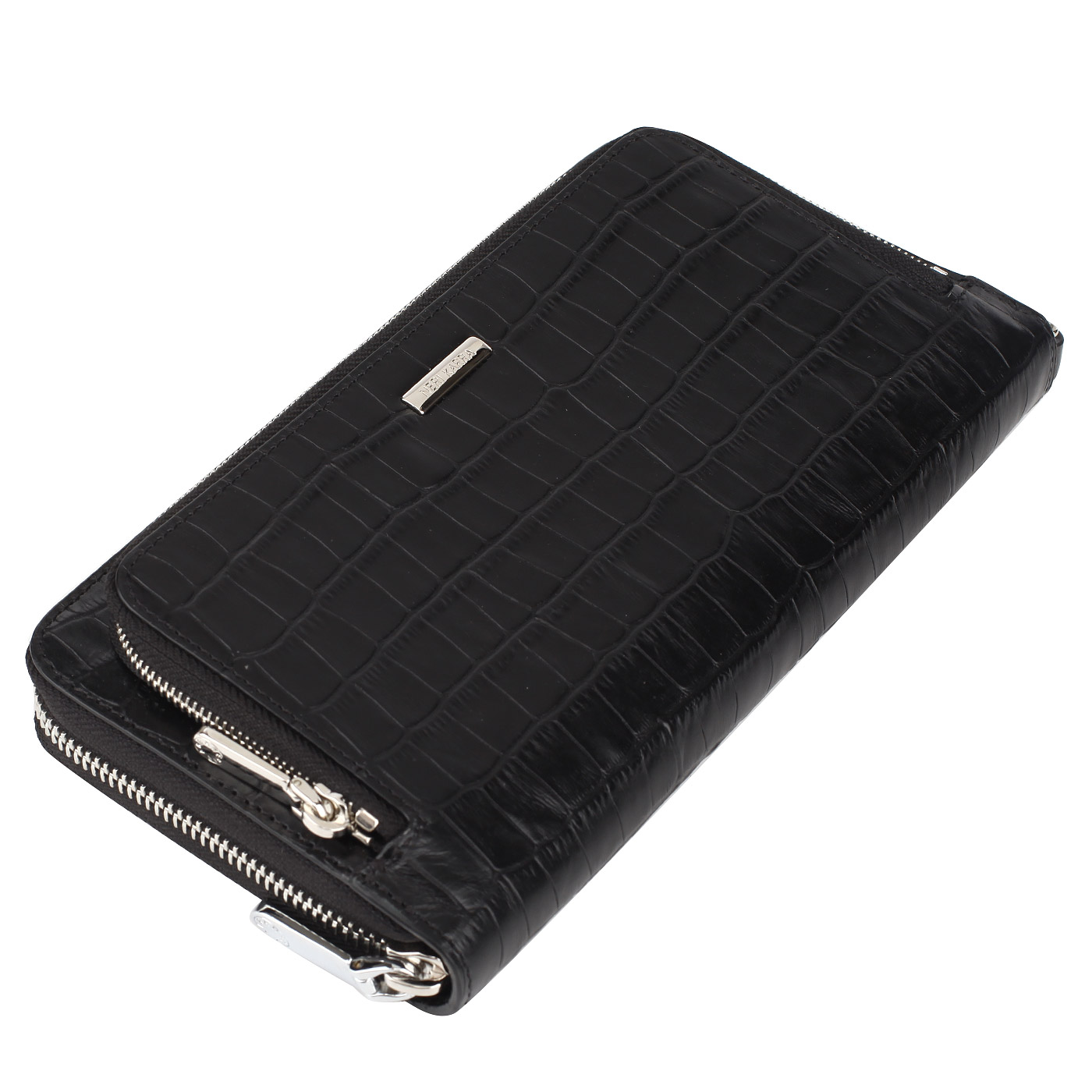 Сумка-визитка из черной кожи Neri Karra 