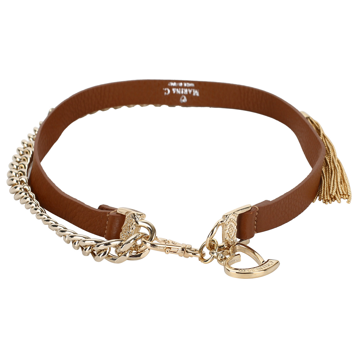 Marina Creazioni Кожаный ремень с цепочкой