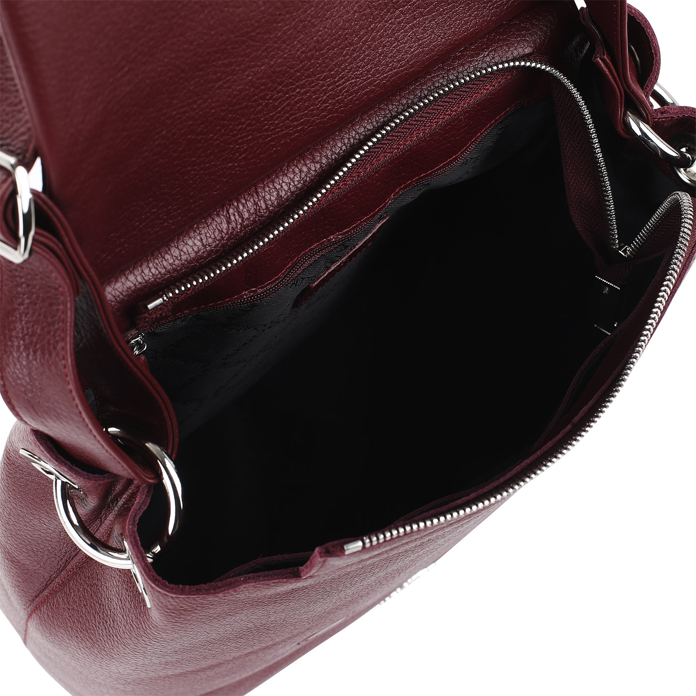 Бордовая сумка из кожи Chatte Lion