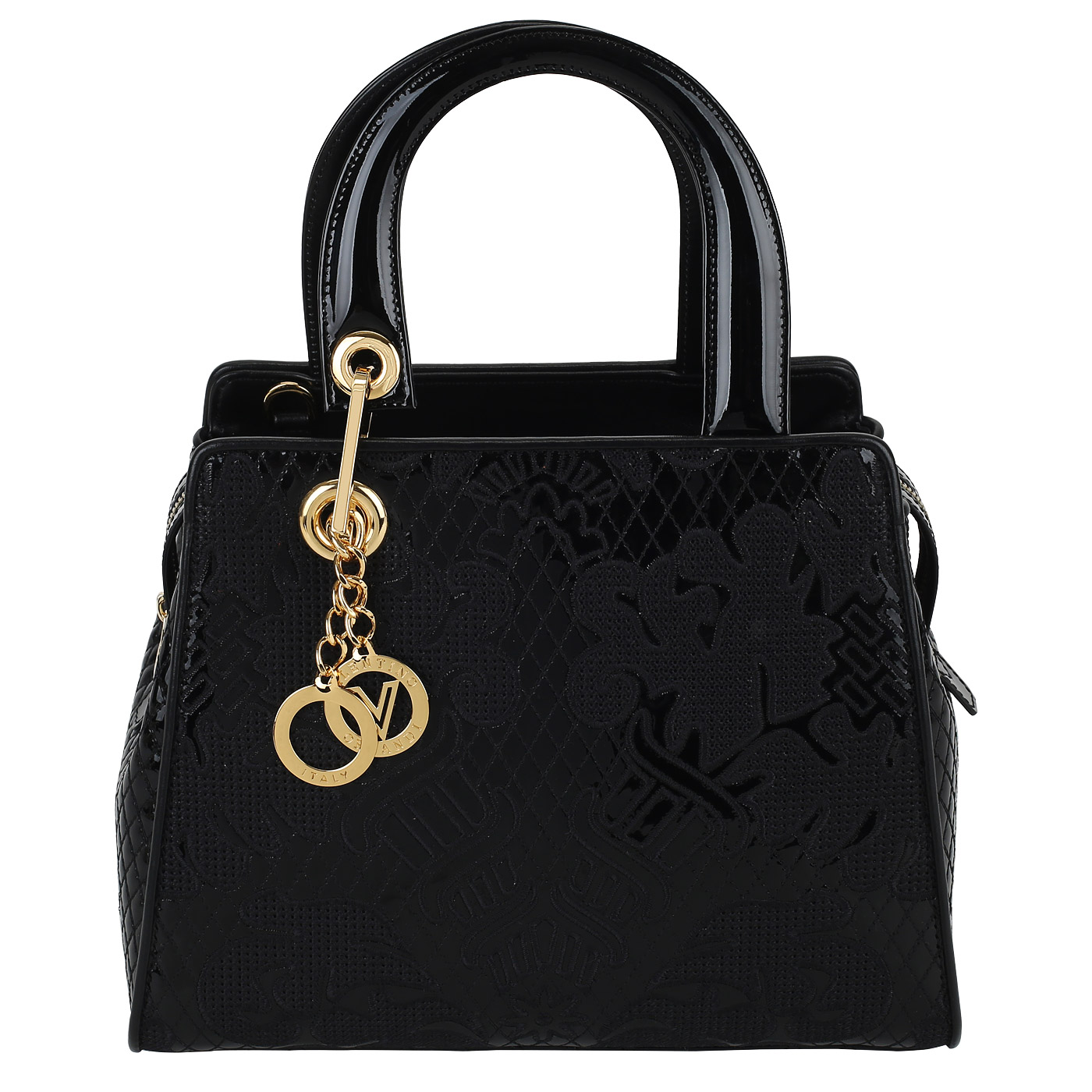 Valentino Orlandi Лакированная сумка с вышивкой