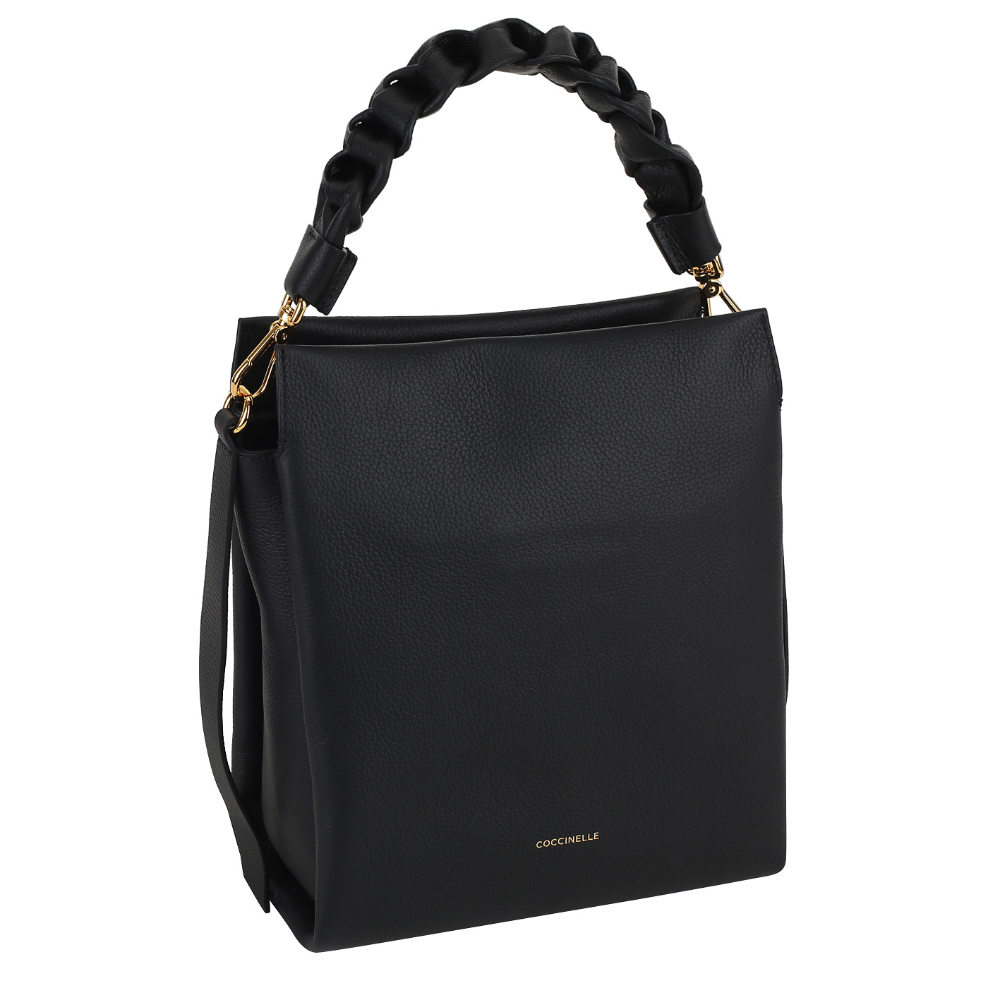 Кожаная сумка с плетеной ручкой Coccinelle Boheme Grana Double