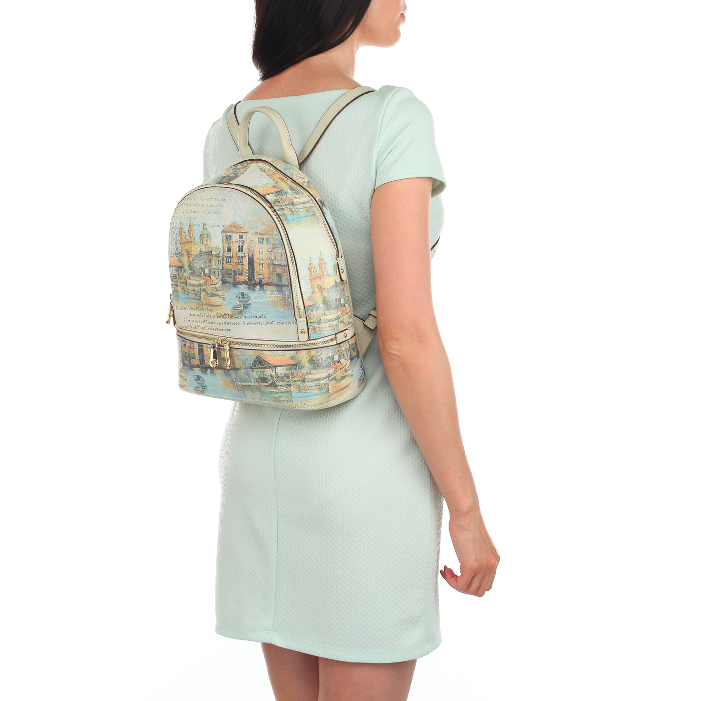 Сафьяновый рюкзак с двумя отделами Chatte 