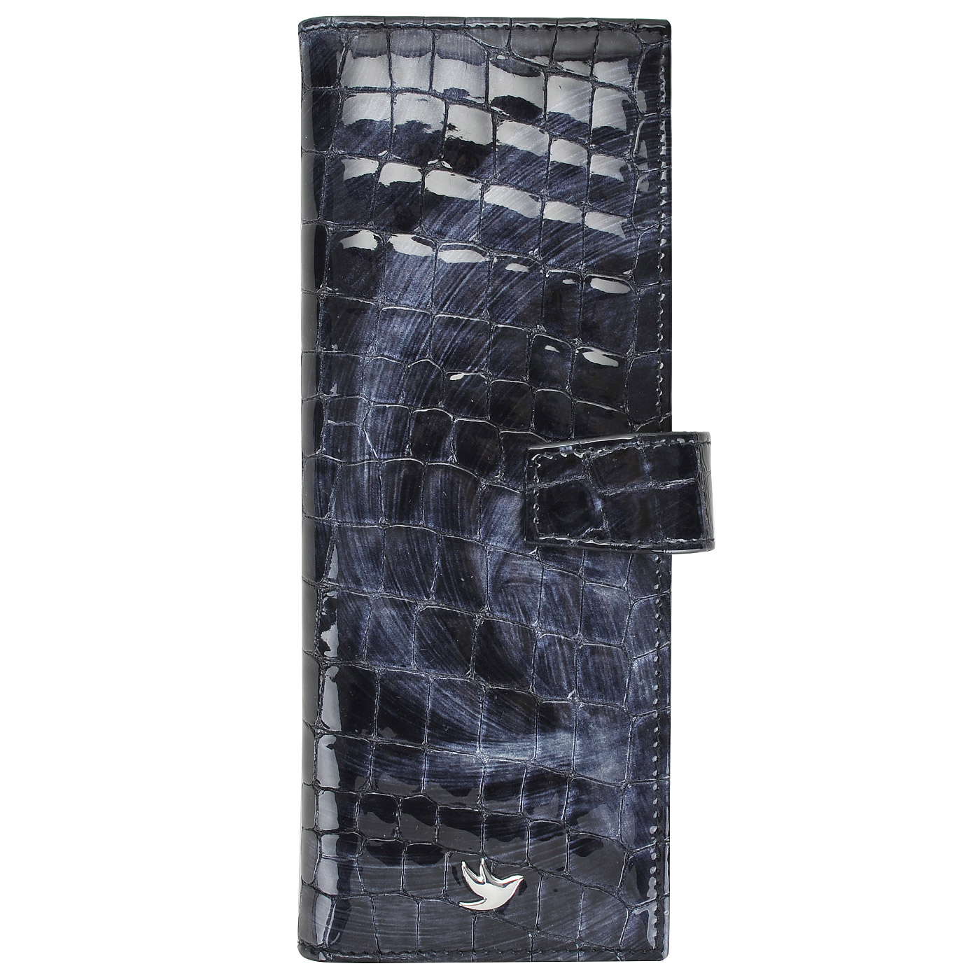 Aurelli Кожаная лаковая визитница с выделкой под крокодила