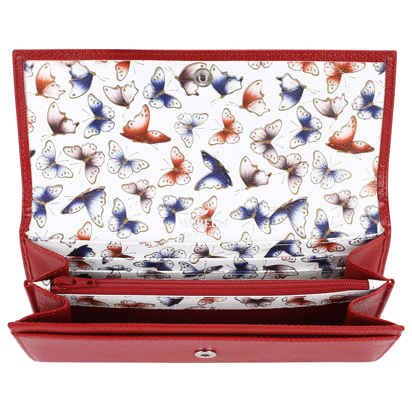 Красное кожаное портмоне Aurelli Alma fantasia