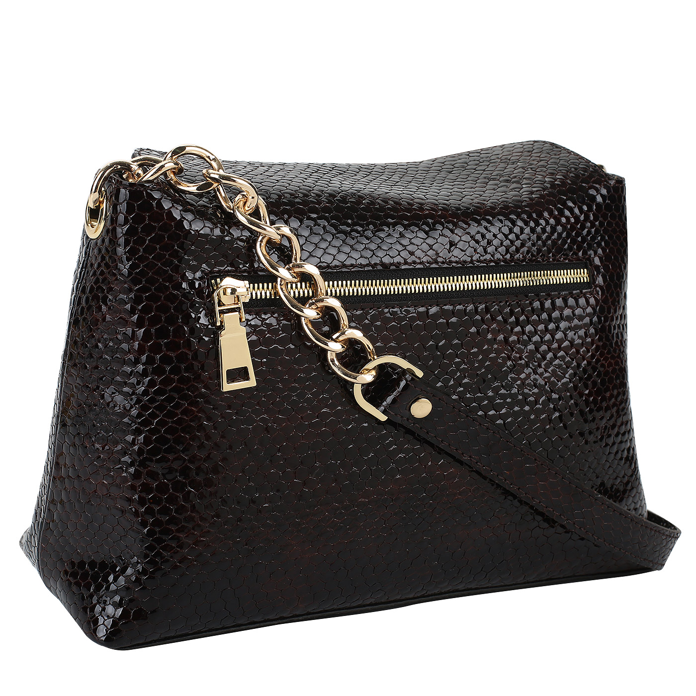 Лаковая сумочка из кожи Chatte 