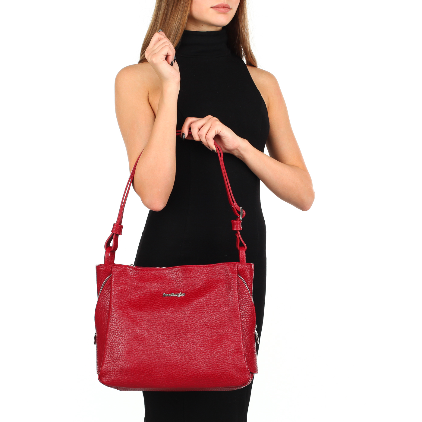 Красная кожаная сумка Sara Burglar Mia