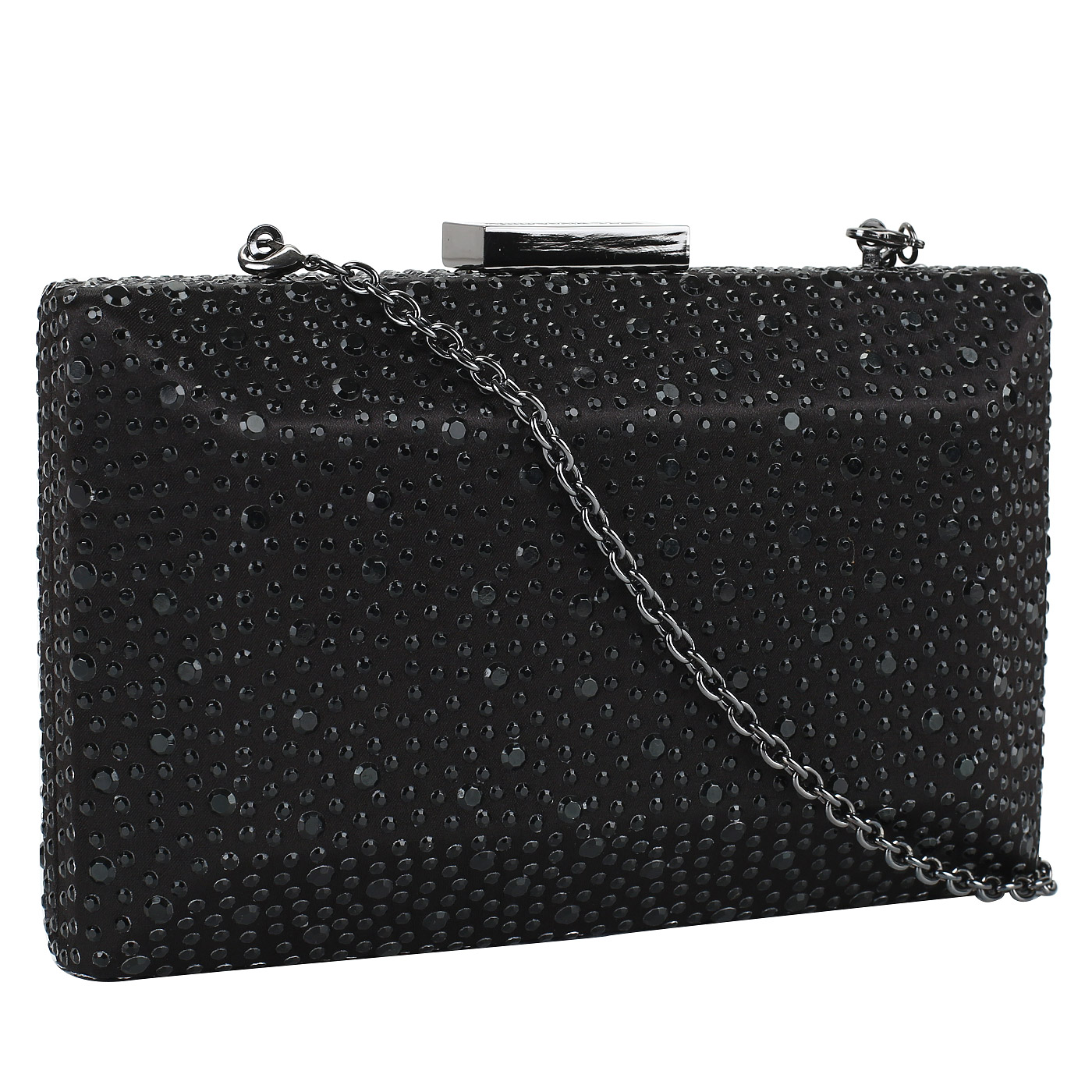 Черный клатч со стразами Love Moschino Evening bag