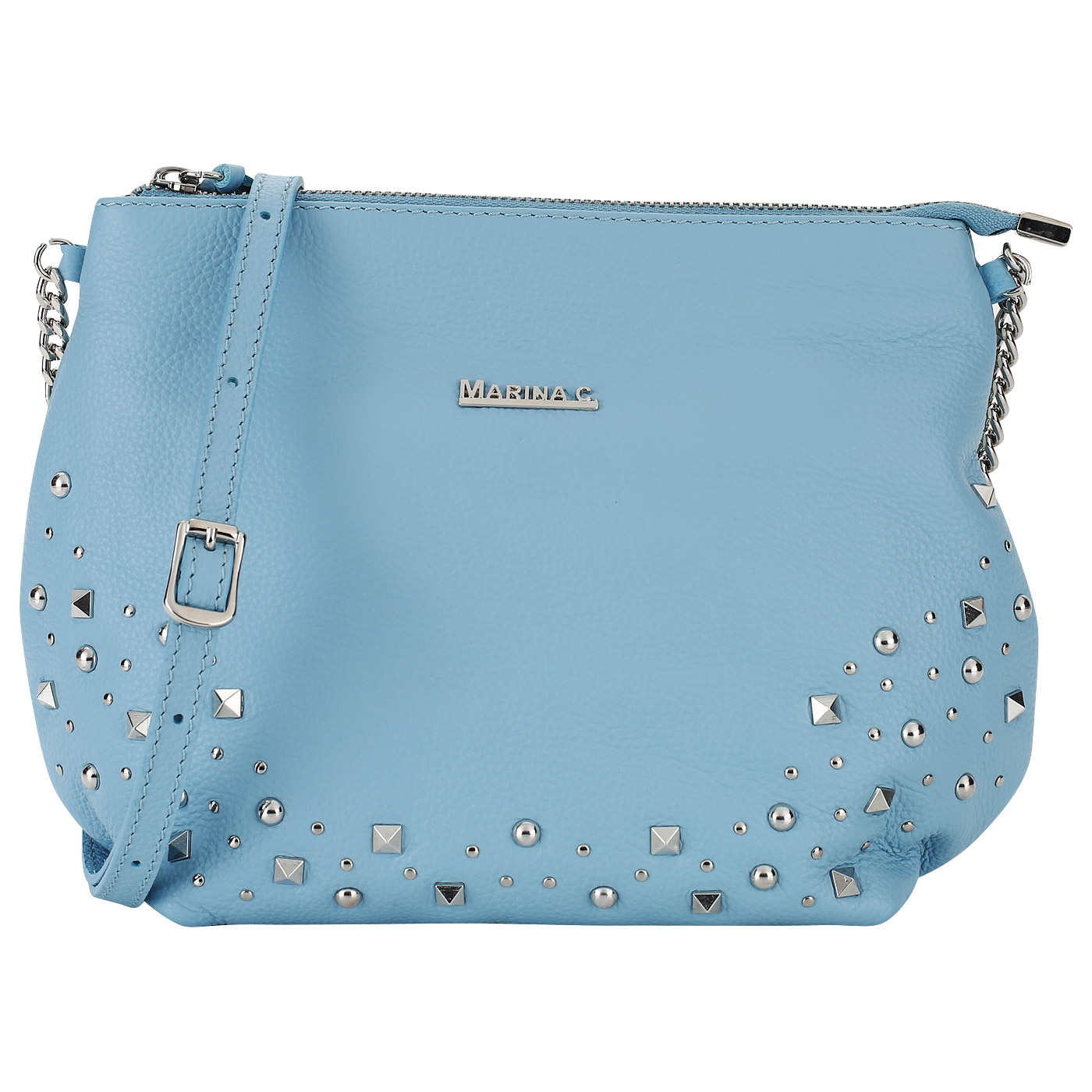 Marina Creazioni Женская кожаная сумочка с клепками