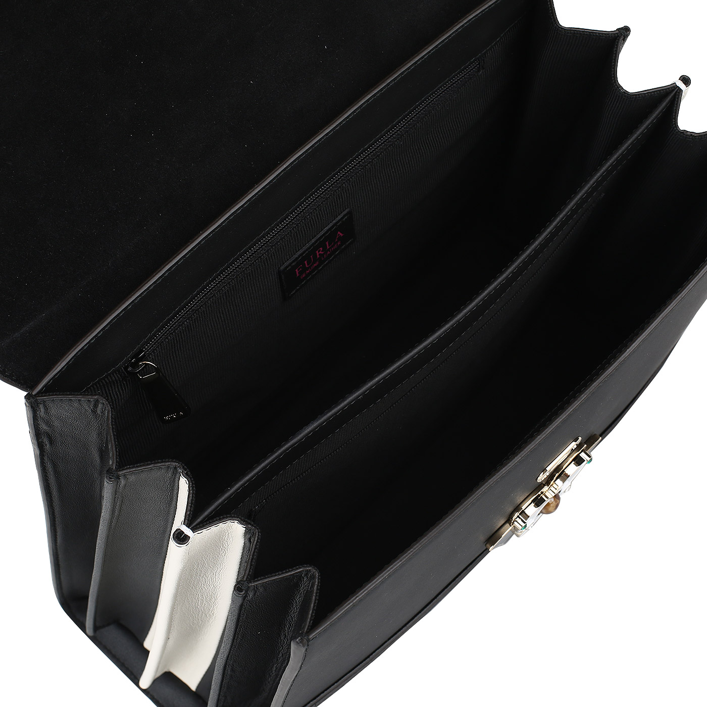 Черная сумка с декором Furla Mughetto